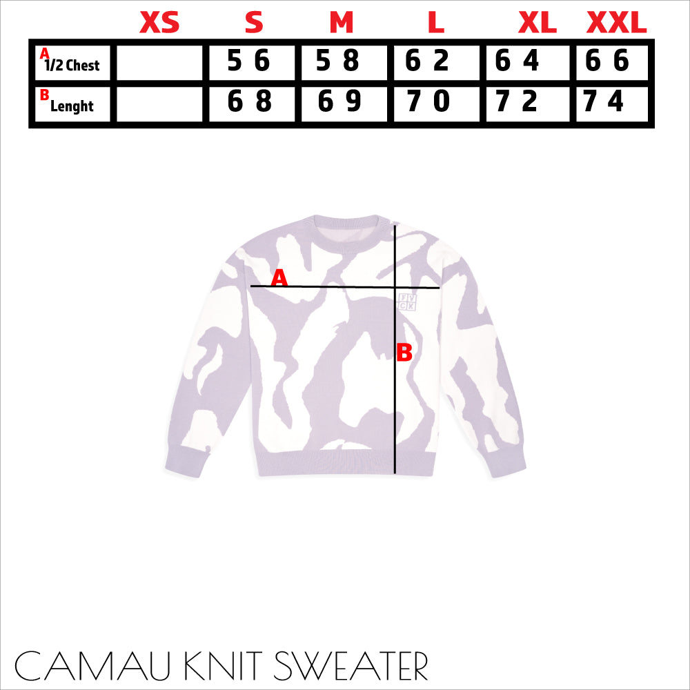 CAMAU KNIT - knit sweater sizechart  fvck