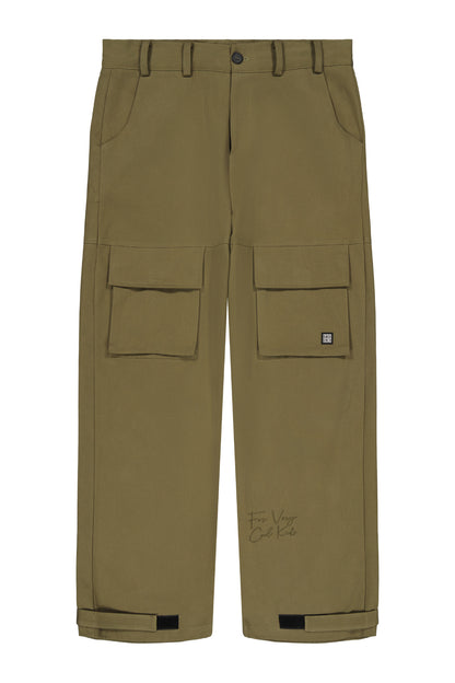 cargo pant - khaki - military green - cargo - for very cool kids - fvck - fvck clothing - baggy pant - baggy cargo - streetwear - tiktok streetwear - tiktok brand - green - 