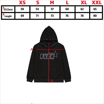 Full Zip Hoodie Rhinestone