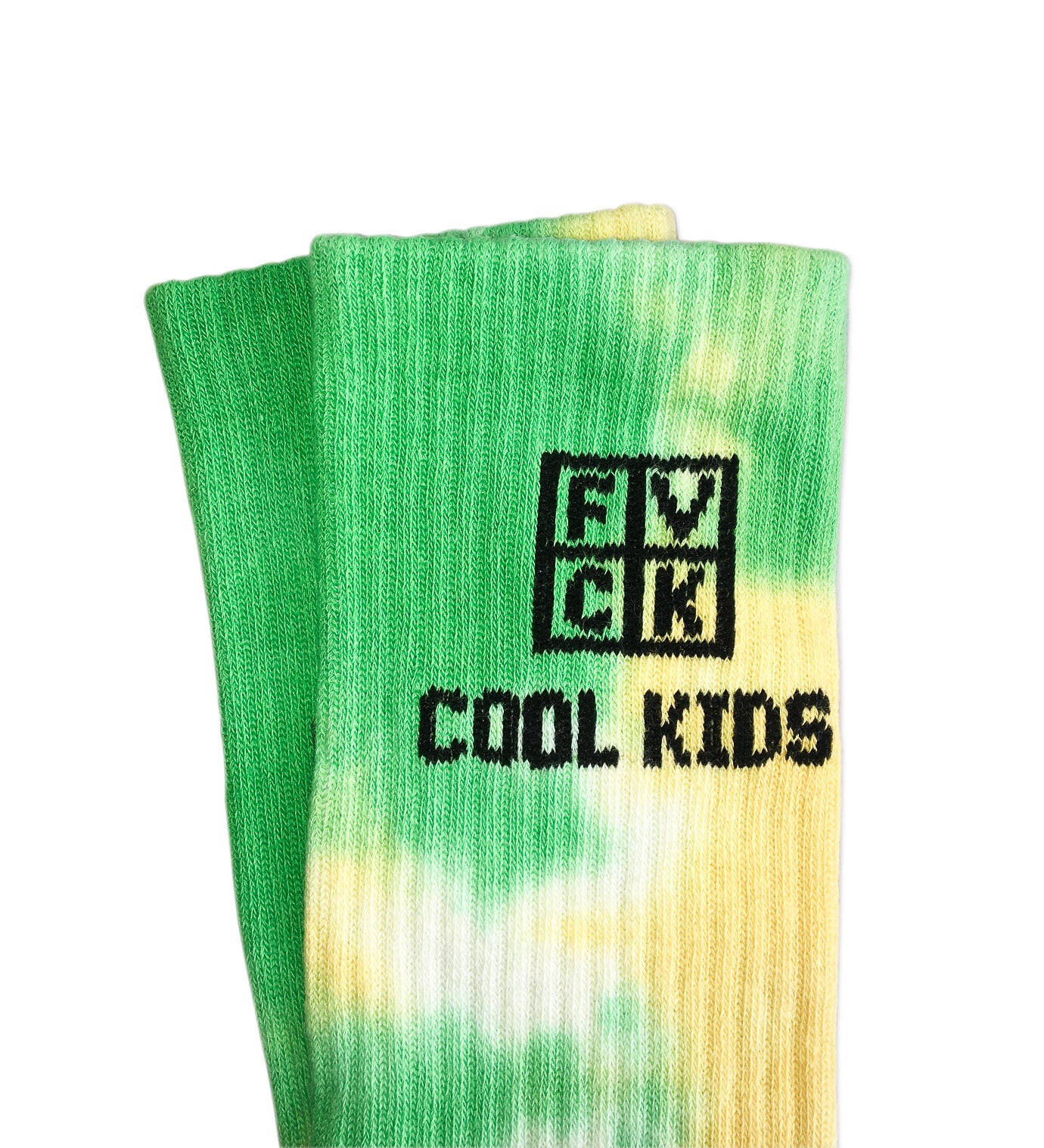 tie dye socks - chaussettes tie dye - nike - forverycoolkids - fvck - streetwear - acide - acid - green yellow - vert jaune - tie and dye -