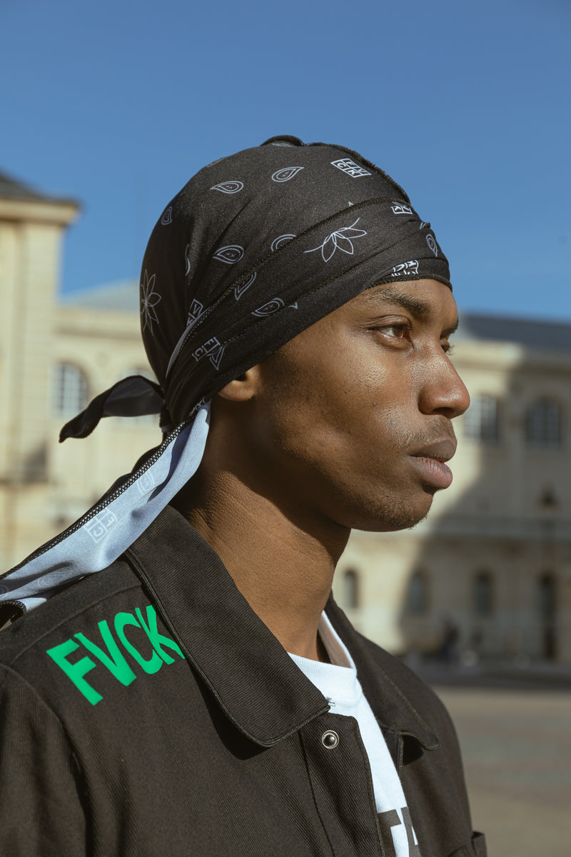 durag fvck - durag forverycoolkids - streetwear - hype - hypebeast - cheveux afro - wave - durag bandana - paisley durag