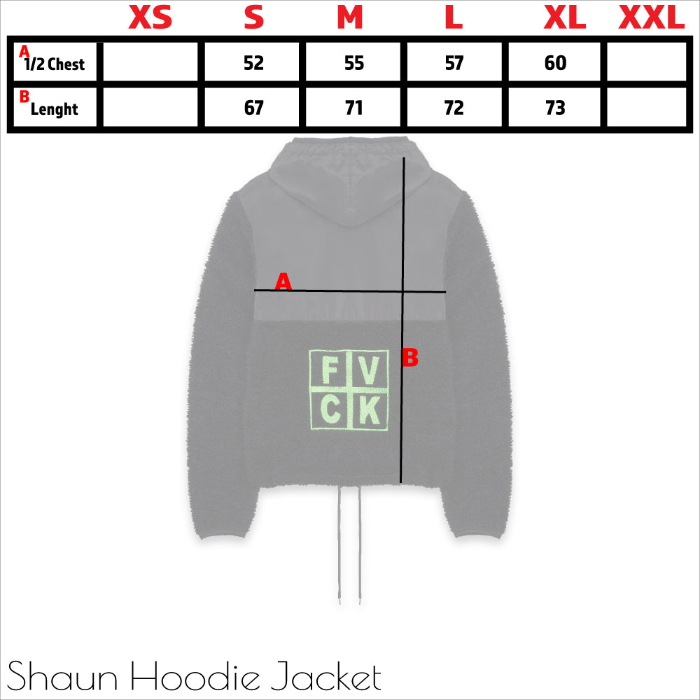 sherpa jacket - vest sherpa - size chart