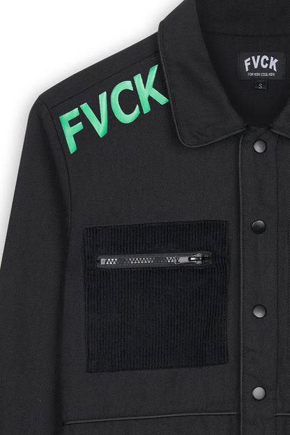 veste - surremise - forverycoolkids - fvck - jacket - overskirt - multipocket - technical - technical jacket - multi pockets jacket - noire - black - citadium - skate - streetwear - brand - Paris