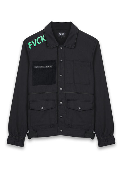 veste - surremise - forverycoolkids - fvck - jacket - overskirt - multipocket - technical - technical jacket - multi pockets jacket - noire - black