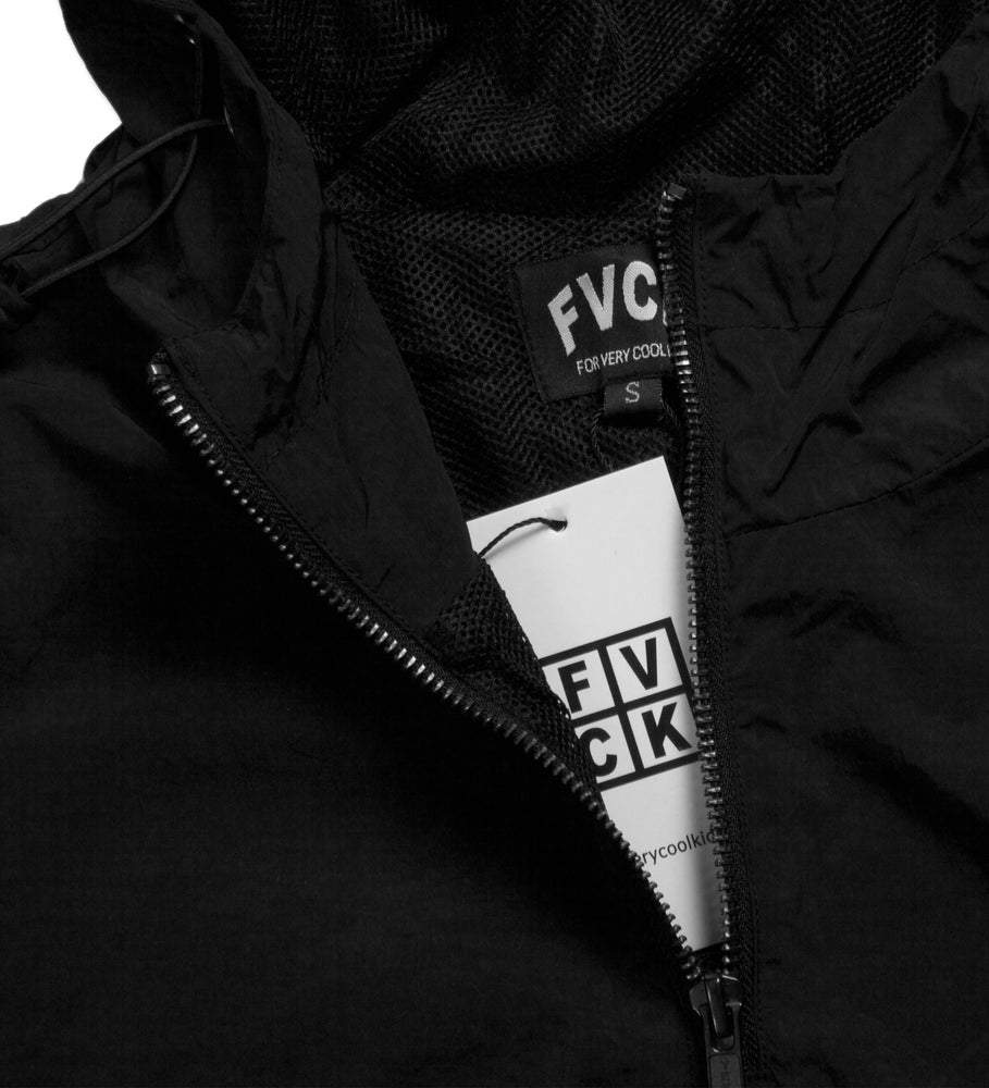 black rain jacket forverycoolkids pullover fvck walkinparis