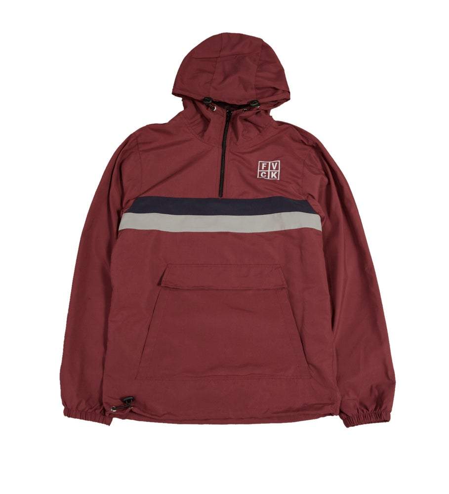 STRIPE PULLOVER JACKET BURGUNDY - ForVeryCoolKids