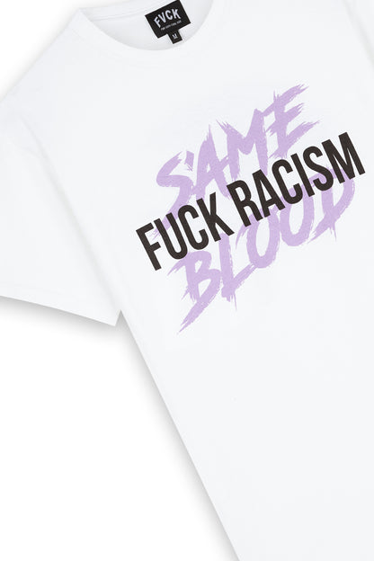 tshirt skate forverycoolkids tee fvck fuck racism anti-racism antiracism raciste same blood blanc violet -  citadium - streetwear cool 
